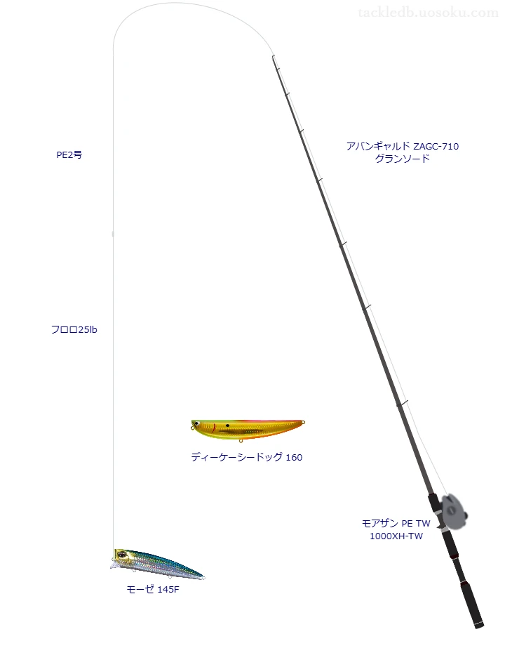 43.0gのルアーを扱うシーバスタックル【アバンギャルド ZAGC-710 グランソード】