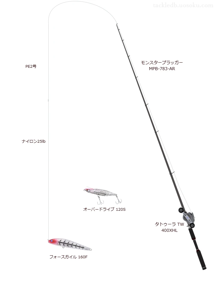 フォースガイル 160Fのためのシーバスタックル【ペンシル】