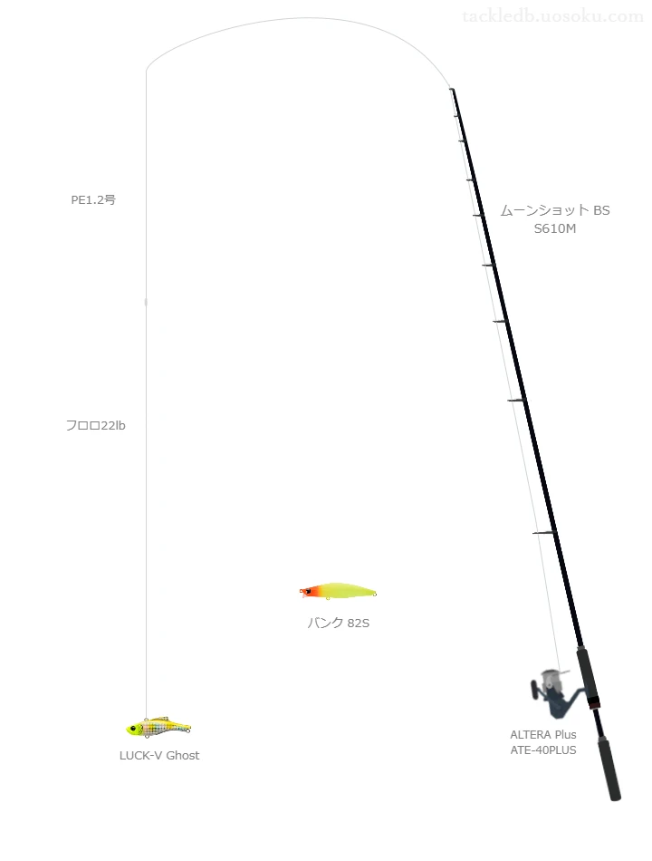 15.0gのルアーを扱うボートシーバスタックル【ムーンショット BS S610M】