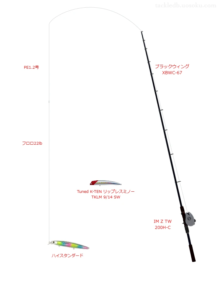 上級者向けボートシーバスタックル。ブラックウィング XBWC-67とダイワのリール