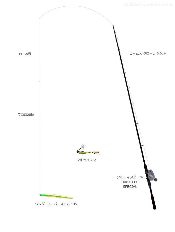 ワンダースーパースリム 135のためのボートシーバスタックル【ペンシル】