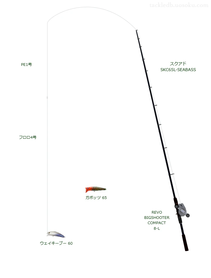 8.0gのルアーを扱うボートシーバスタックル【スクアド SKC65L-SEABASS】