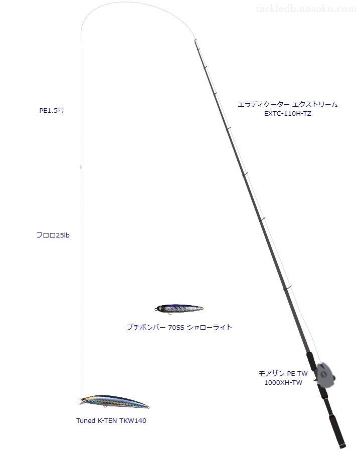 アブガルシアのエラディケーター エクストリーム EXTC-110H-TZを使用したヒラスズキタックル【仮想インプレ】