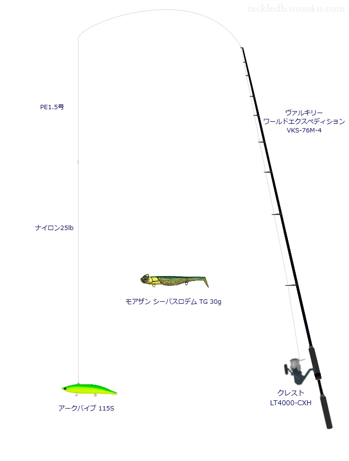 ヴァルキリー ワールドエクスペディション VKS-76M-4とアークバイブ 115Sによる最強ボートシーバスタックル