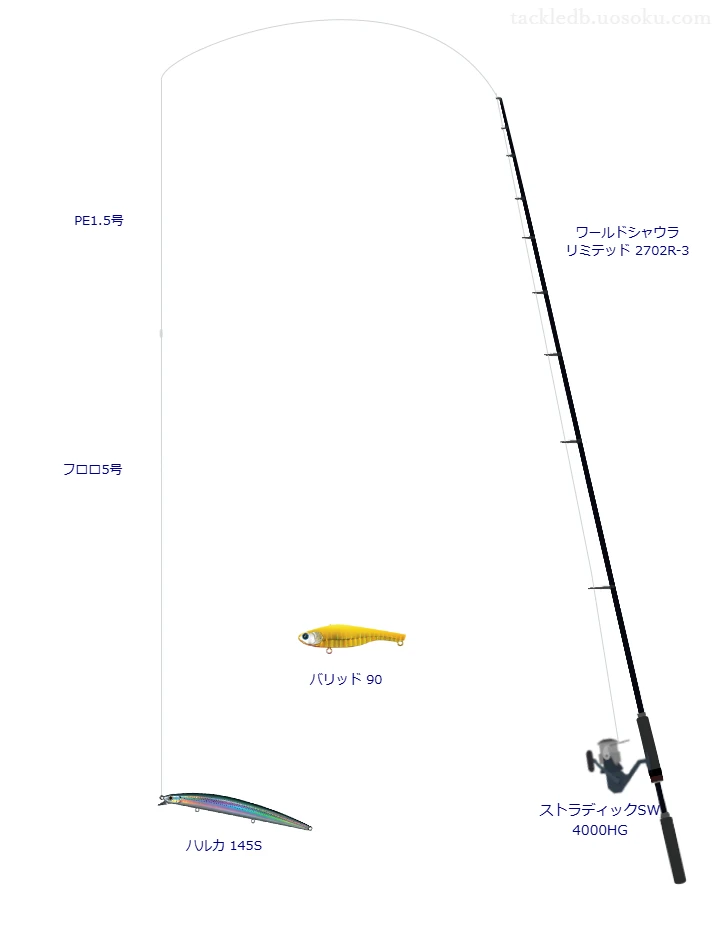 ワールドシャウラ リミテッド 2702R-3とハルカ 145Sによる最強ボートシーバスタックル