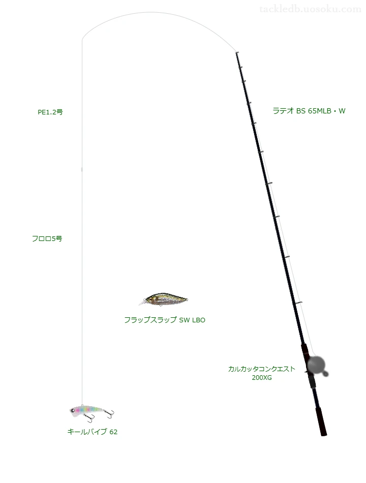 15.5gのルアーを扱うボートシーバスタックル【ラテオ BS 65MLB・W】