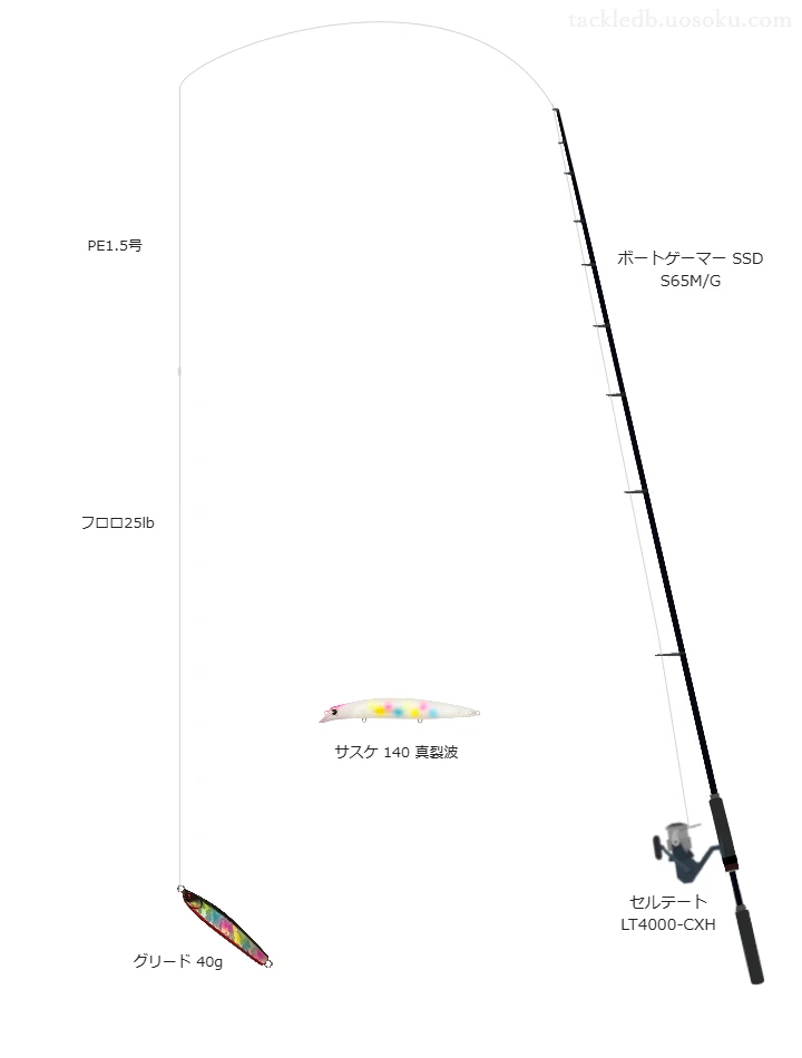 グリード 40gにおすすめのシーバスタックル【ボートゲーマー SSD S65M/G】