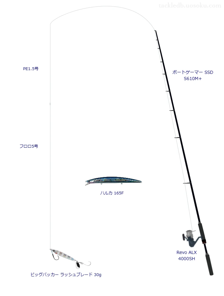 30.0gのルアーを扱うボートシーバスタックル【ボートゲーマー SSD S610M+】