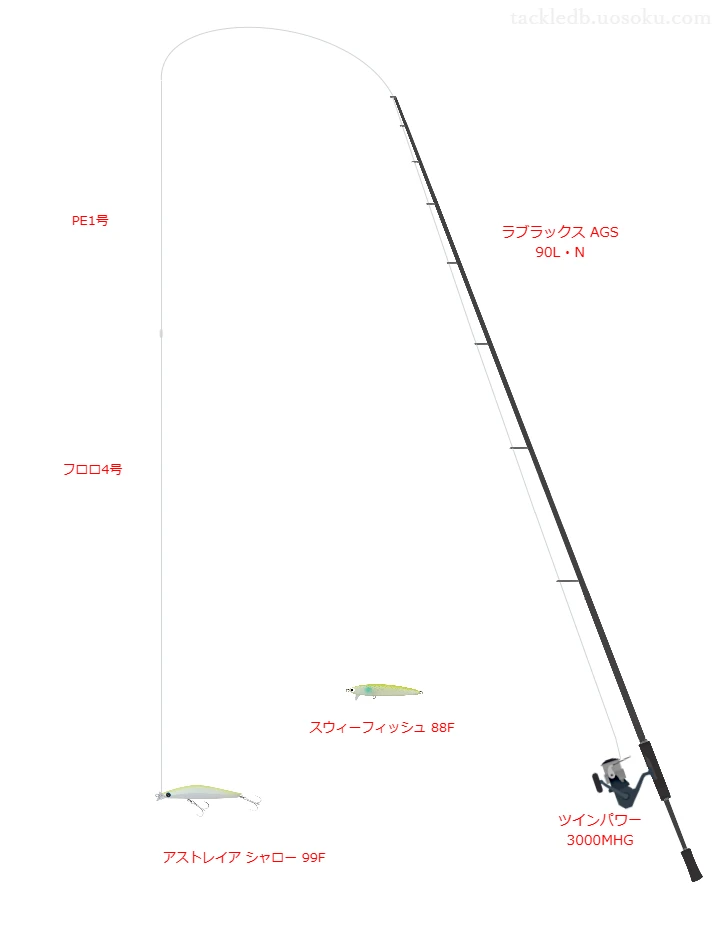 12.0gのルアーを扱うシーバスタックル【ラブラックス AGS 90L・N】