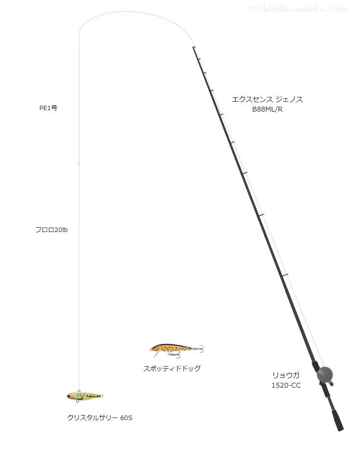 【狩野川河口】クリスタルサリー 60Sのためのシーバスタックル【エクスセンス ジェノス B88ML/R】