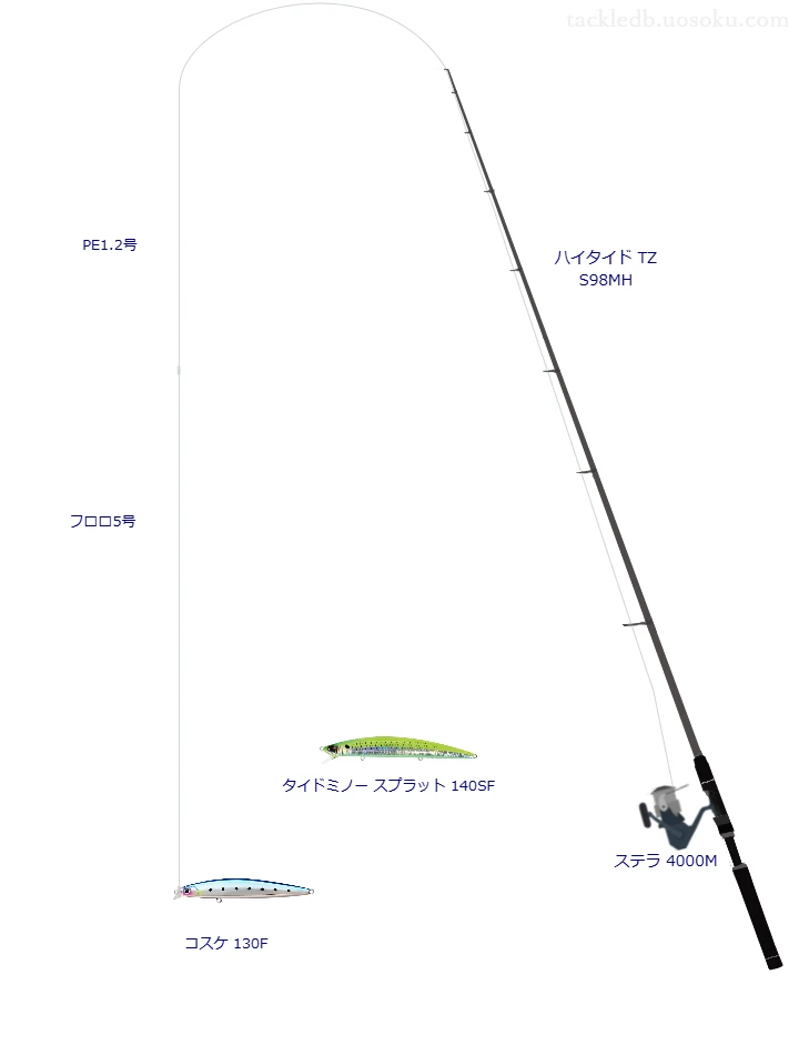 ハイタイド TZ S98MHとステラ 4000Mの調和によるシーバスタックル【仮想インプレ】