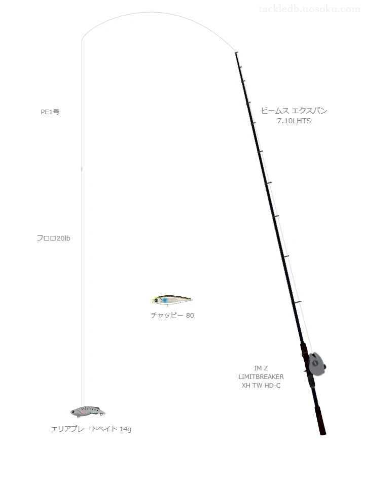 【東京湾】エリアプレートベイト 14gのためのボートシーバスタックル【ビームス エクスパン 7.10LHTS】