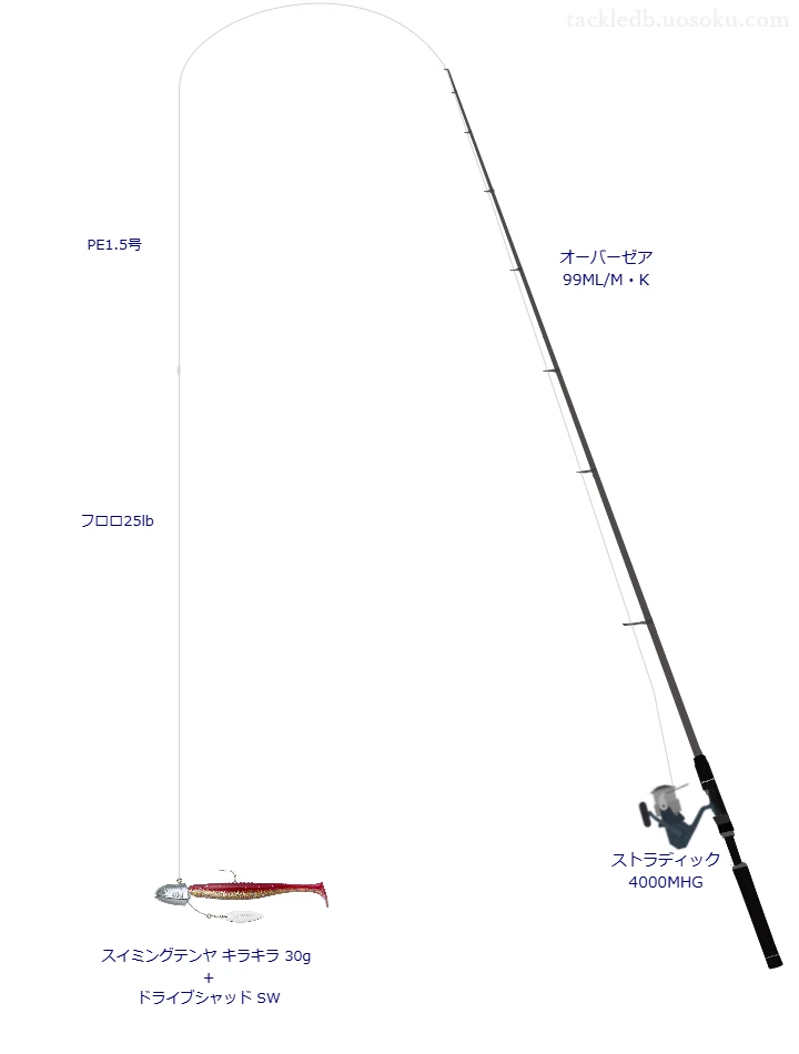 ピットブル G5 1.5号とフロロショックリーダーX 25lbを使用したサーフタックル【オーバーゼア 99ML/M・K】