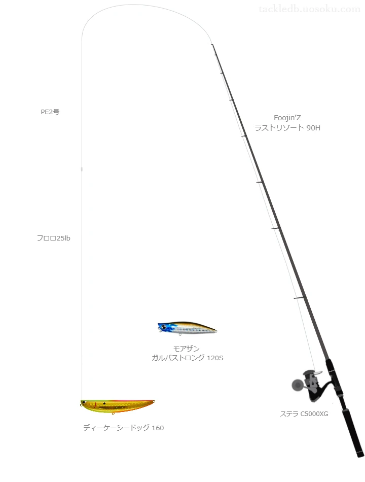 ディーケーシードッグ 160を使うシーバスタックル【Foojin’Z ラストリゾート 90H】