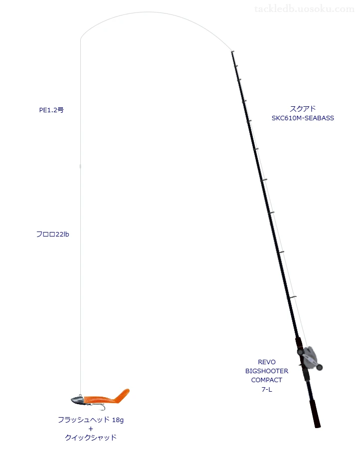 スクアド SKC610M-SEABASSとフラッシュヘッド 18gによる最強ボートシーバスタックル