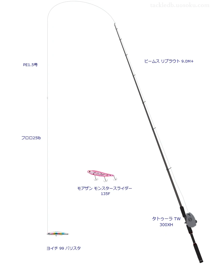 タトゥーラ TW 300XH使用タックル！インプレ及び合うロッドやライン