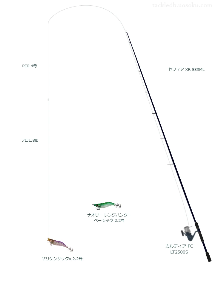 2.2号のエギを扱うエギングタックル【セフィア XR S89ML】