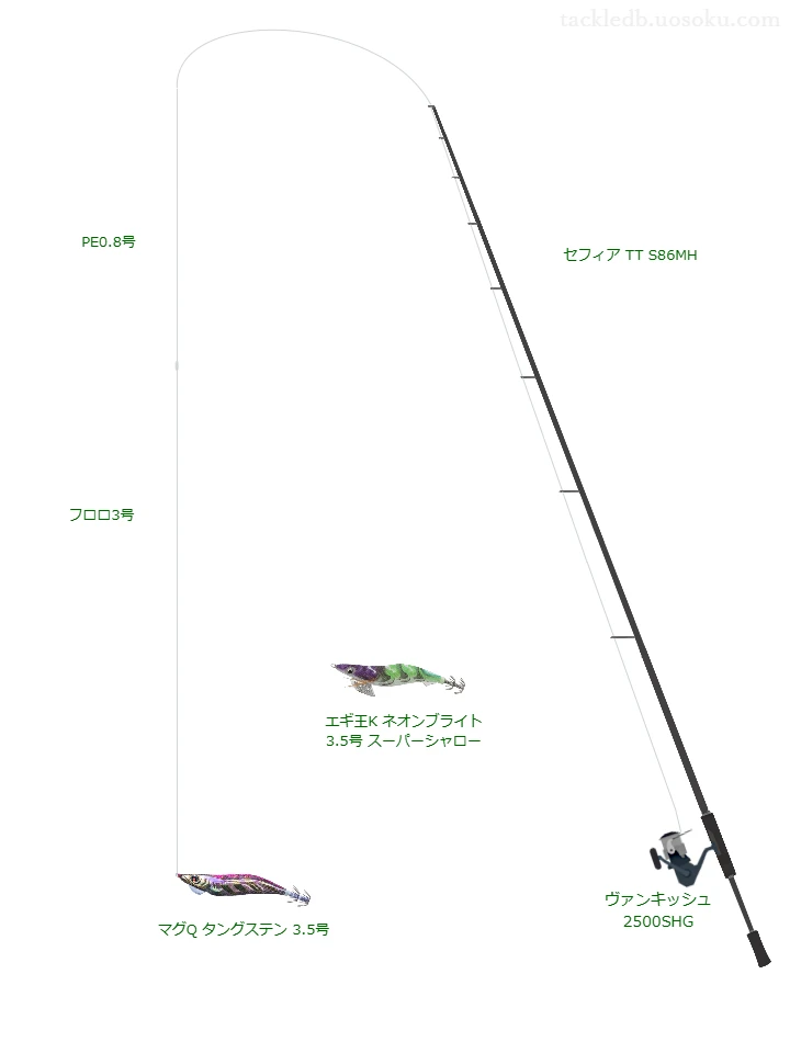 セフィア TT S86MHとによるエギングタックル【Vインプレ】 | 魚速タックルDB