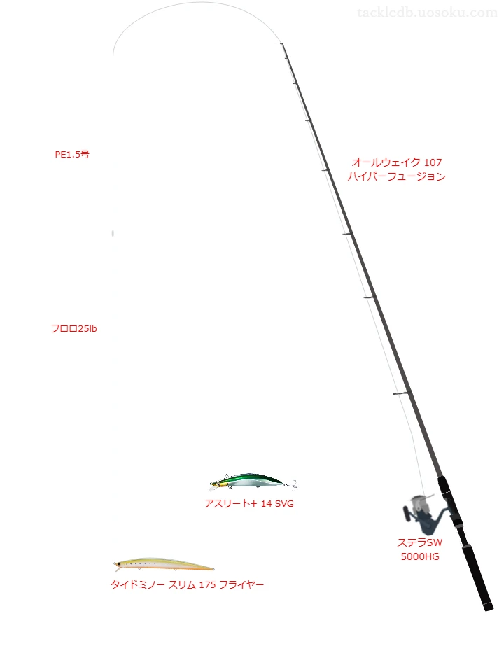 タイドミノー スリム 175 フライヤーの仮想使用におけるインプレッション