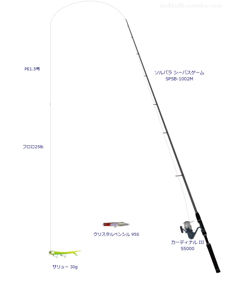 サリュー 30gのためのシーバスタックル【ジグヘッドワーム】