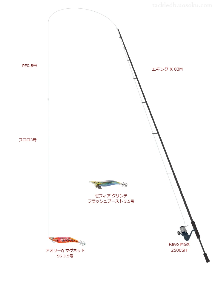 アオリーQ® マグネット SS 3.5号のためのエギングタックル