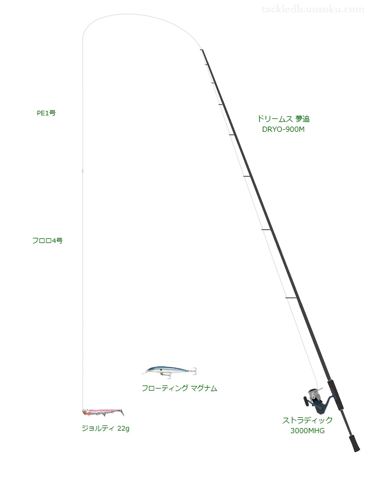 ドリームス 夢追 DRYO-900Mを使用した最強シーバスタックル