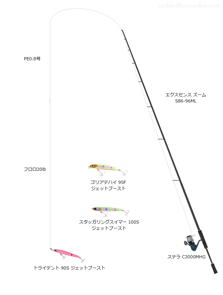 那珂川・涸沼川バチ抜けパターンシーバスタックル【トライデント】