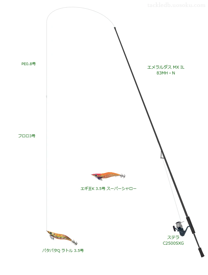 エメラルダス MX IL 83MH・Nを使用した最強エギングタックル