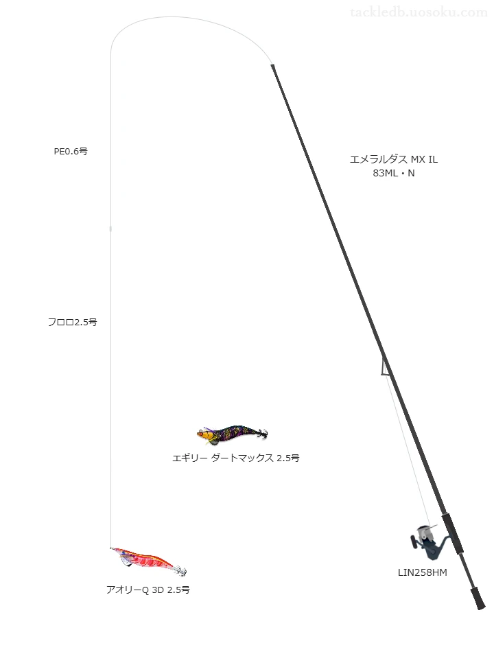 エメラルダス MX IL 83ML・Nを使用した最強エギングタックル