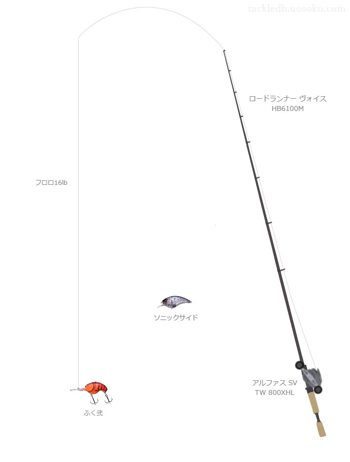 ロードランナー ヴォイス HB6100M,アルファス SV TW 800XHL,クランクベイトを使うバス釣りタックル【仮想インプレ】