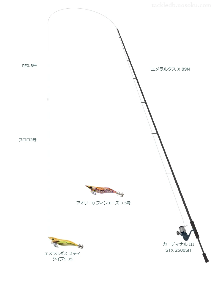 エメラルダス X 89Mを使用した最強エギングタックル