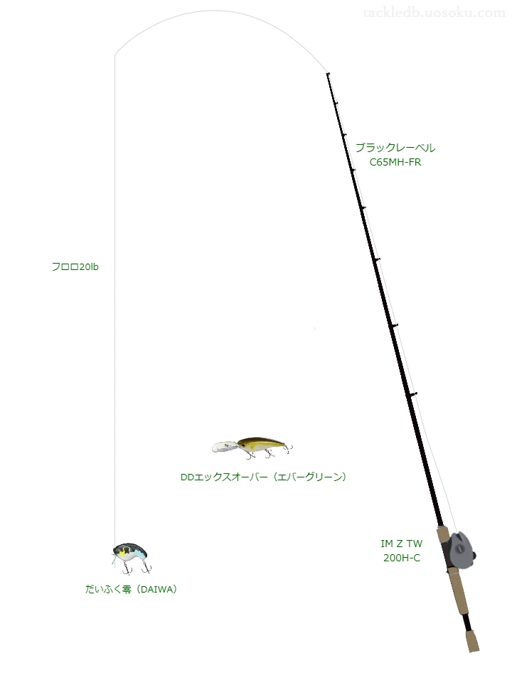 だいふく零を使ったバス釣りタックル【ブラックレーベル C65MH-FR】