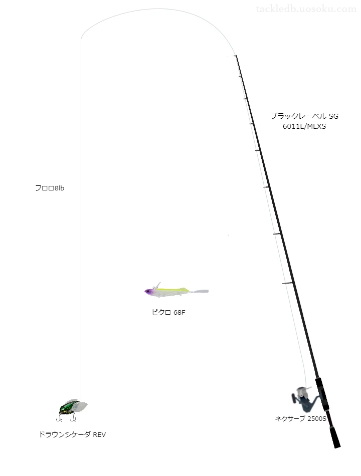 ダイワのブラックレーベル SG 6011L/MLXSとネクサーブ 2500Sによるバス釣りタックル【仮想インプレ】