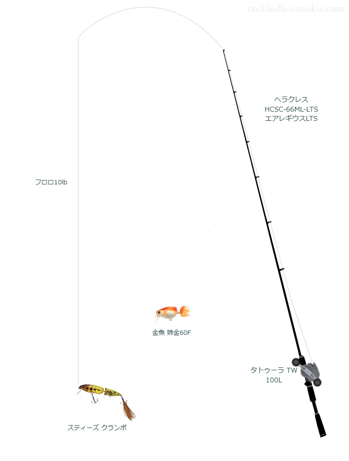 ヘラクレス HCSC-66ML-LTS エアレギウスLTSとタトゥーラ TW 100Lを組み合わせたバスタックル【仮想インプレ】