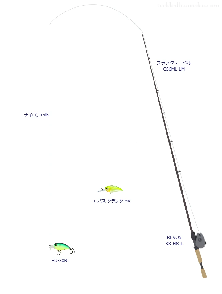 ブラックレーベル C66ML-LMと REVO5 SX-HS-L の調和によるバス釣りタックル【仮想インプレ】