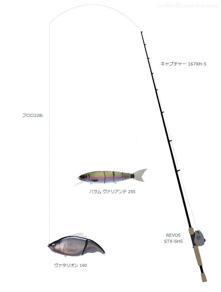 ヴァタリオン 190を使うバス釣りタックル【キャプチャー 167XH-5】
