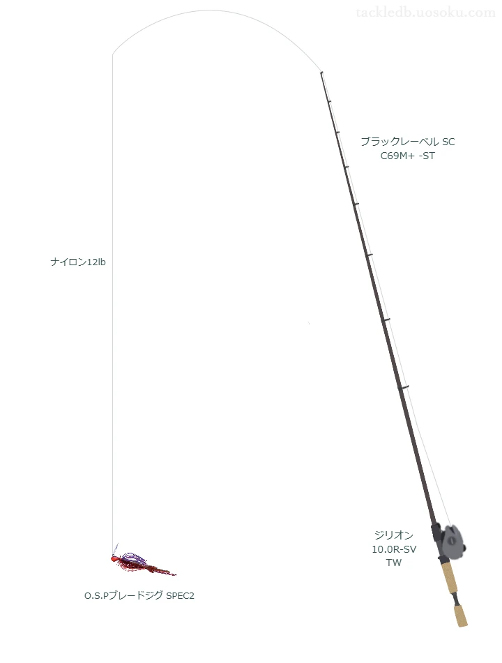 ブラックレーベル SC C69M+ -STとブレーデッドジグによるバス釣りタックル【Vインプレ】