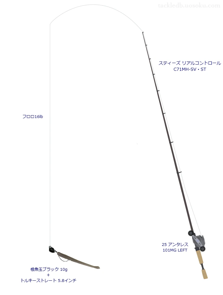 上級者向けバス釣りタックル。スティーズ リアルコントロール C71MH-SV・STとシマノのリール