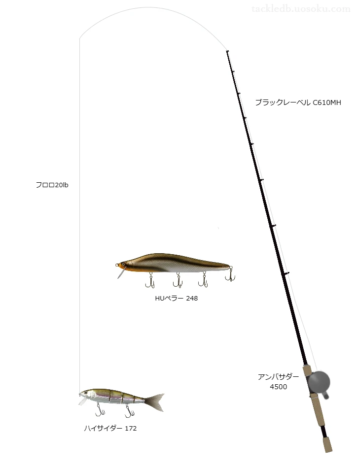 ブラックレーベル C610MHとアンバサダー4500,ハイサイダー 172によるバス釣りタックル【仮想インプレ】