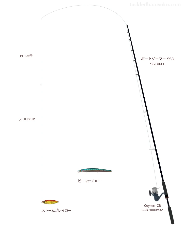 ストームブレイカーにおすすめのシーバスタックル【ボートゲーマー SSD S610M+】