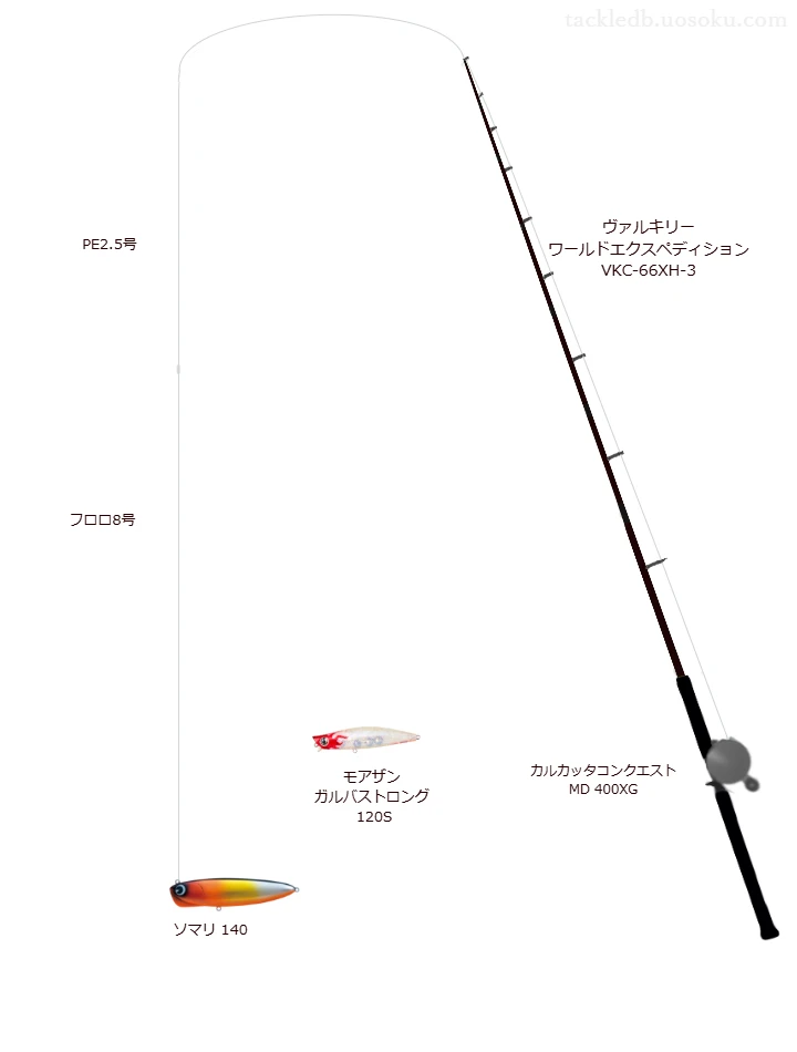 ロッドはメガバス,リールはシマノでソマリ 140を使うシーバスタックル。【伊万里湾】