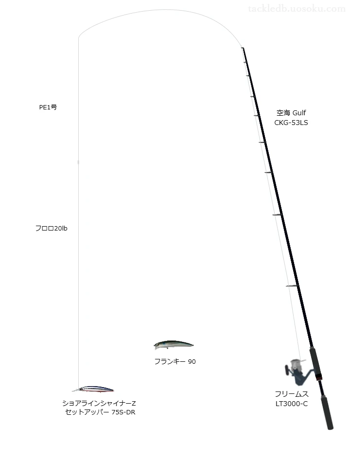 セットアッパー 75S-DRにおすすめのシーバスタックル【空海 Gulf CKG-53LS】