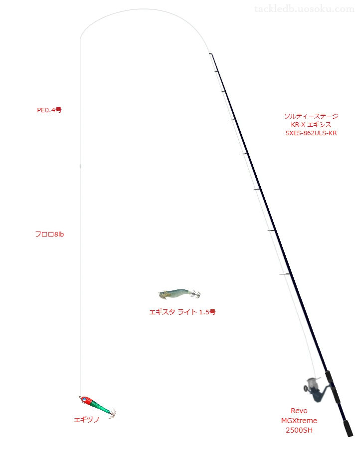 エギヅノを使うエギングタックル【ソルティーステージ KR-X エギシス SXES-862ULS-KR】