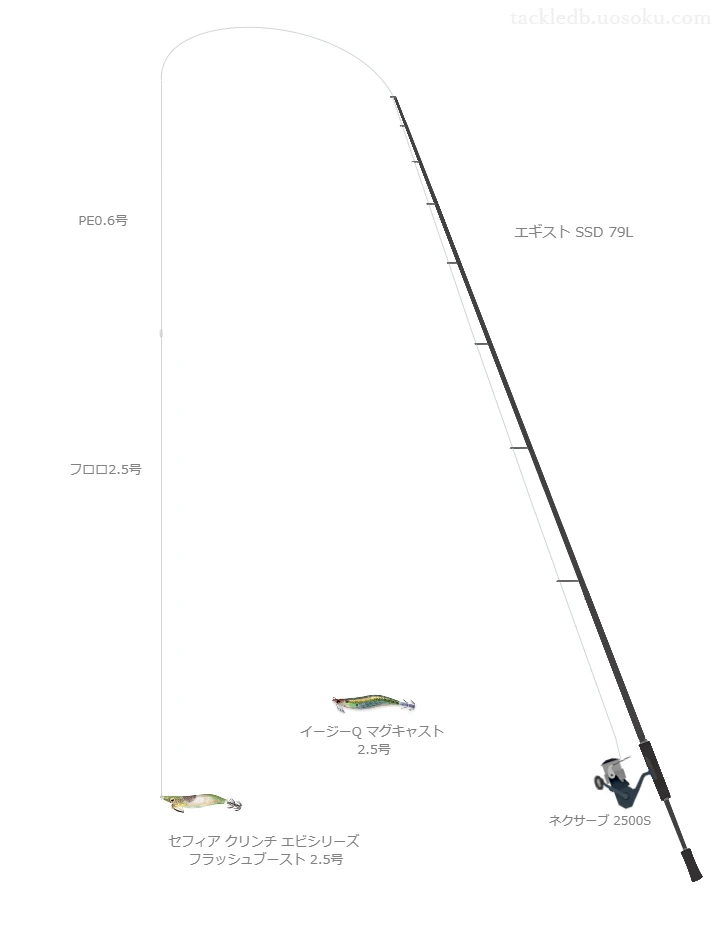 エギスト SSD 79L,ネクサーブ 2500S,を使うエギングタックル【仮想インプレ】
