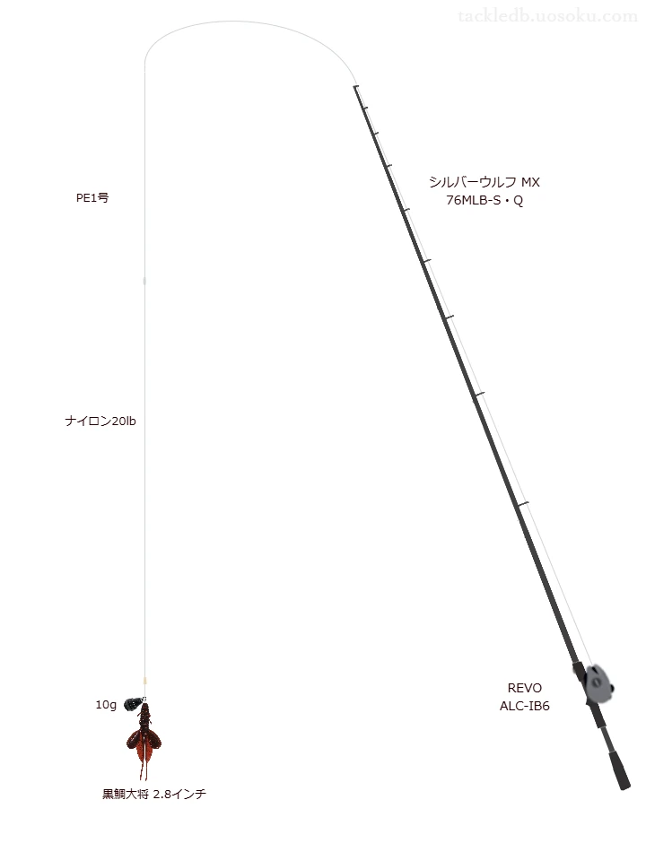 オーシャンパフォーマー 黒鯛大将 2.8インチをフリーリグで使うチニングタックル【仮想インプレ】