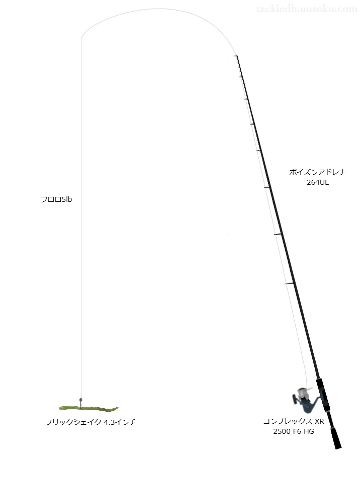 【府中湖】フリックシェイクジグヘッドワッキー用タックル