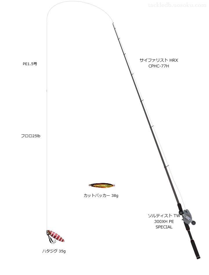 38.0gのルアーを扱うロックフィッシュタックル【サイファリスト HRX CPHC-77H】