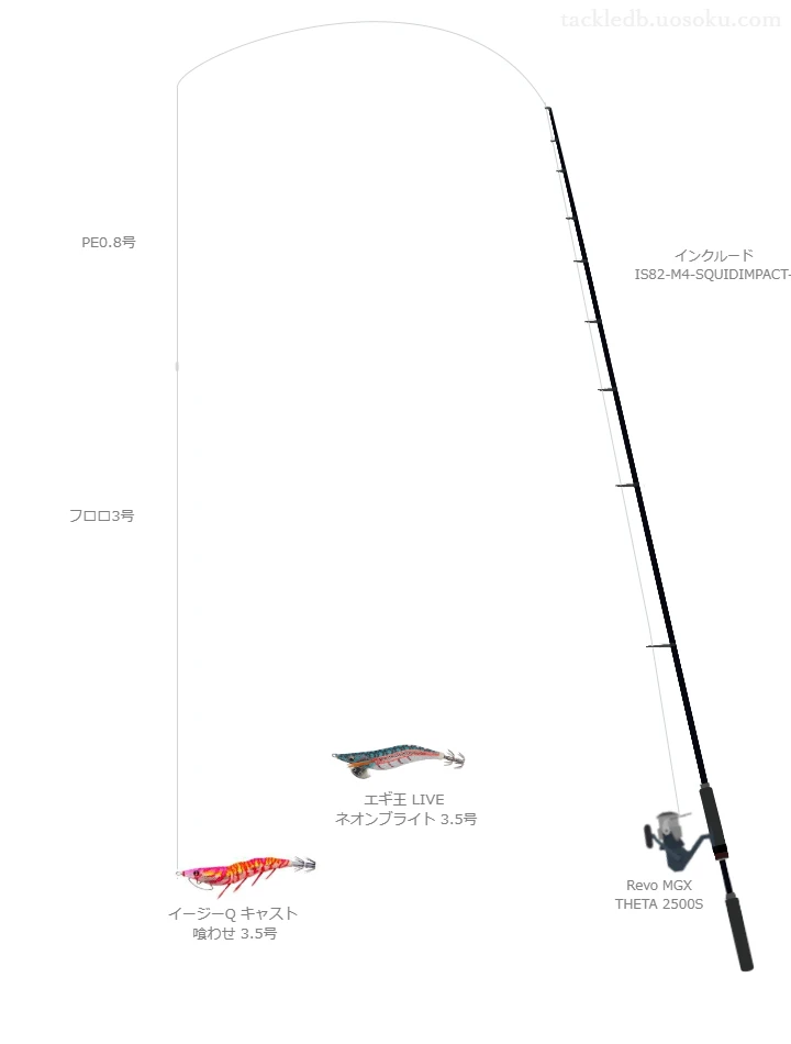 【志摩半島漁港】イージーQ キャスト 喰わせ 3.5号のためのエギングタックル【インクルード IS82-M4-SQUIDIMPACT-】