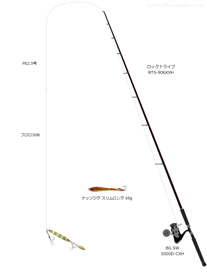 ロックトライブ RTS-906XXHとBG SW 5000D-CXH,マキジグ ジェット 60gによるロックフィッシュタックル【仮想インプレ】