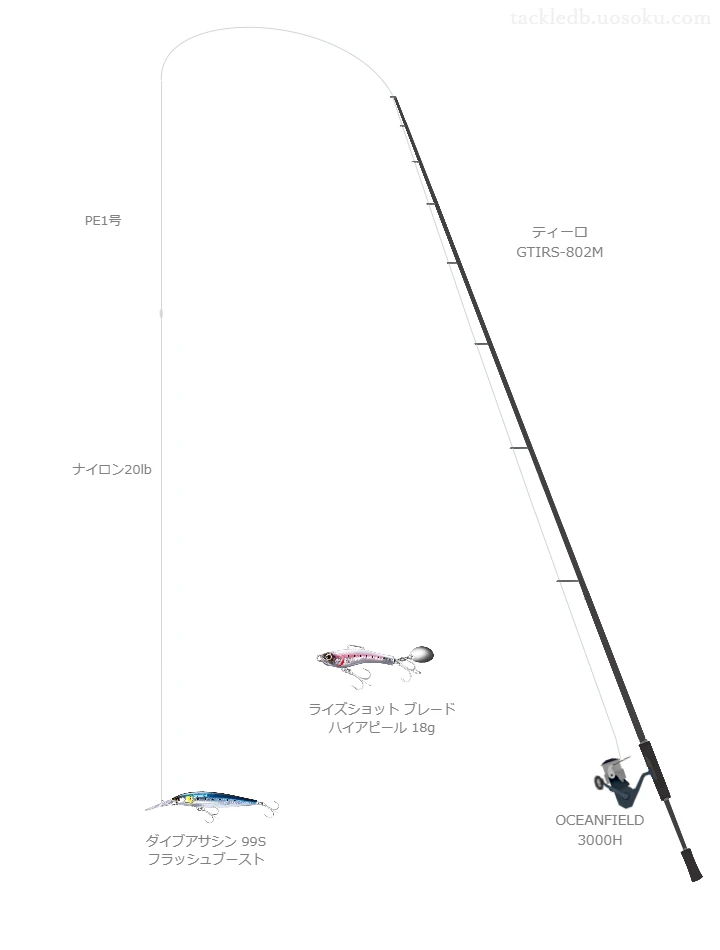 ティーロ GTIRS-802Mと OCEANFIELD 3000H,ダイブアサシン 99S フラッシュブーストによるロックフィッシュタックル【仮想インプレ】